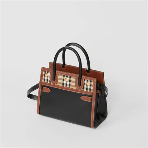 burberry mini title bag|Burberry Mini Vintage Check Two Handle Title Bag .